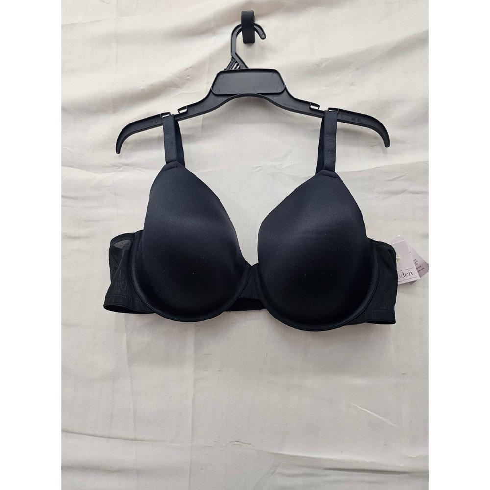 Auden Womens Lightly Lined Demi Bra Black Nylon Blend Casual Size 42DD